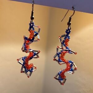 Denver Broncos or School Colors Fire and Ice Earrings